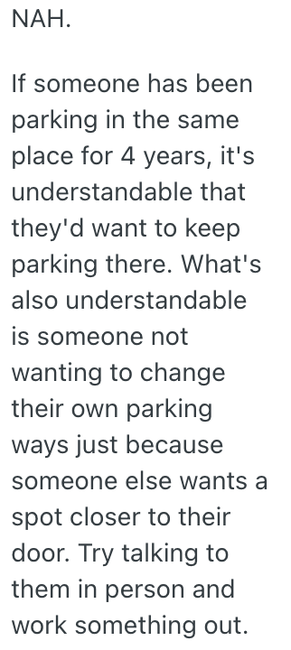 Screenshot 2025 10 03 at 6.59.41 AM New Apartment Building Resident Parks In Whatever Spot Is Available, But Their Neighbor Asked Them Not To Park In One Really Convenient Space