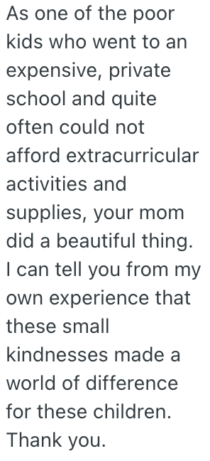 Screenshot 2025 10 05 at 2.49.41 PM A Persons Former Teacher Got In Touch With Them After Their Moms Demise, And Told Them Stories About How Their Mom Paid For Disadvantaged Students To Go On Field Trips