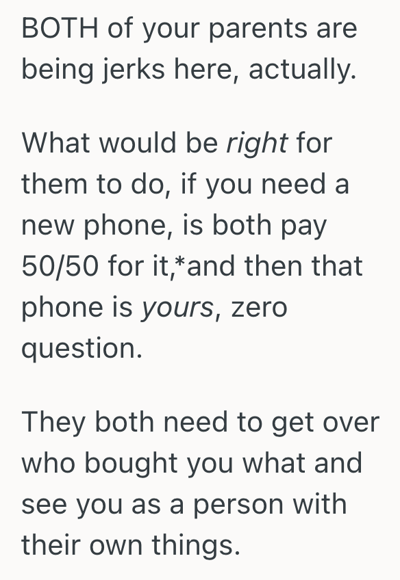 Screenshot 2025 10 06 at 3.22.36 PM Teenage Girls Dad Gives Her A Cell Phone, But Her Mom Wont Let Her Bring It To Her House Because She Thinks Itll Distract Her