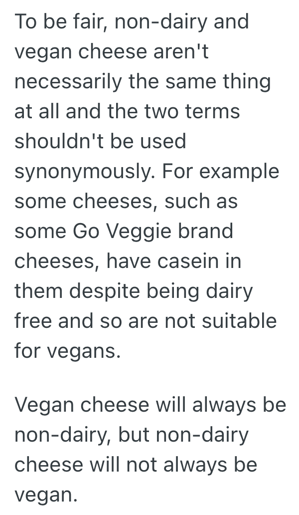 Screenshot 2025 10 07 at 10.20.35 AM Customer Asks Where To Find Non Dairy Cheese, But She Doesnt Seem To Understand That Vegan Cheese Is Non Dairy