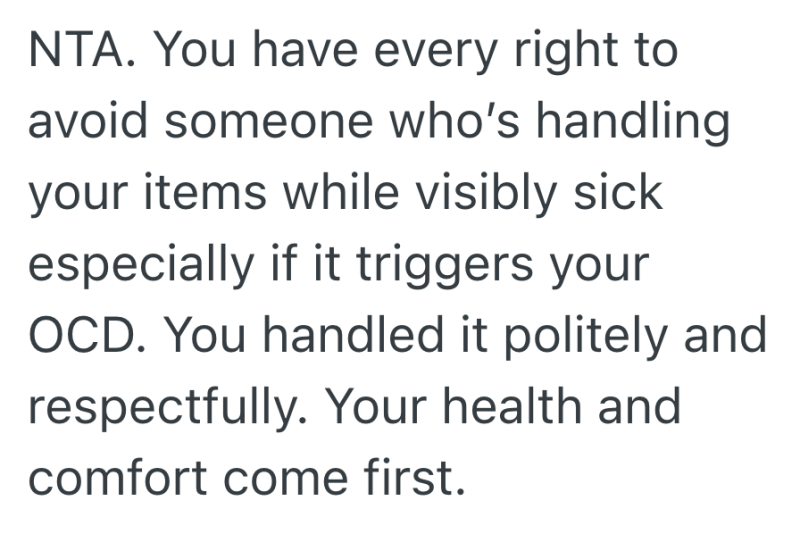 Screenshot 2025 10 09 at 9.52.53 AM e1760018016529 Shopper Sees A Cashier Sneeze Into His Hands And Wipe Them On His Pants, So She Asks Another Employee To Ring Her Up