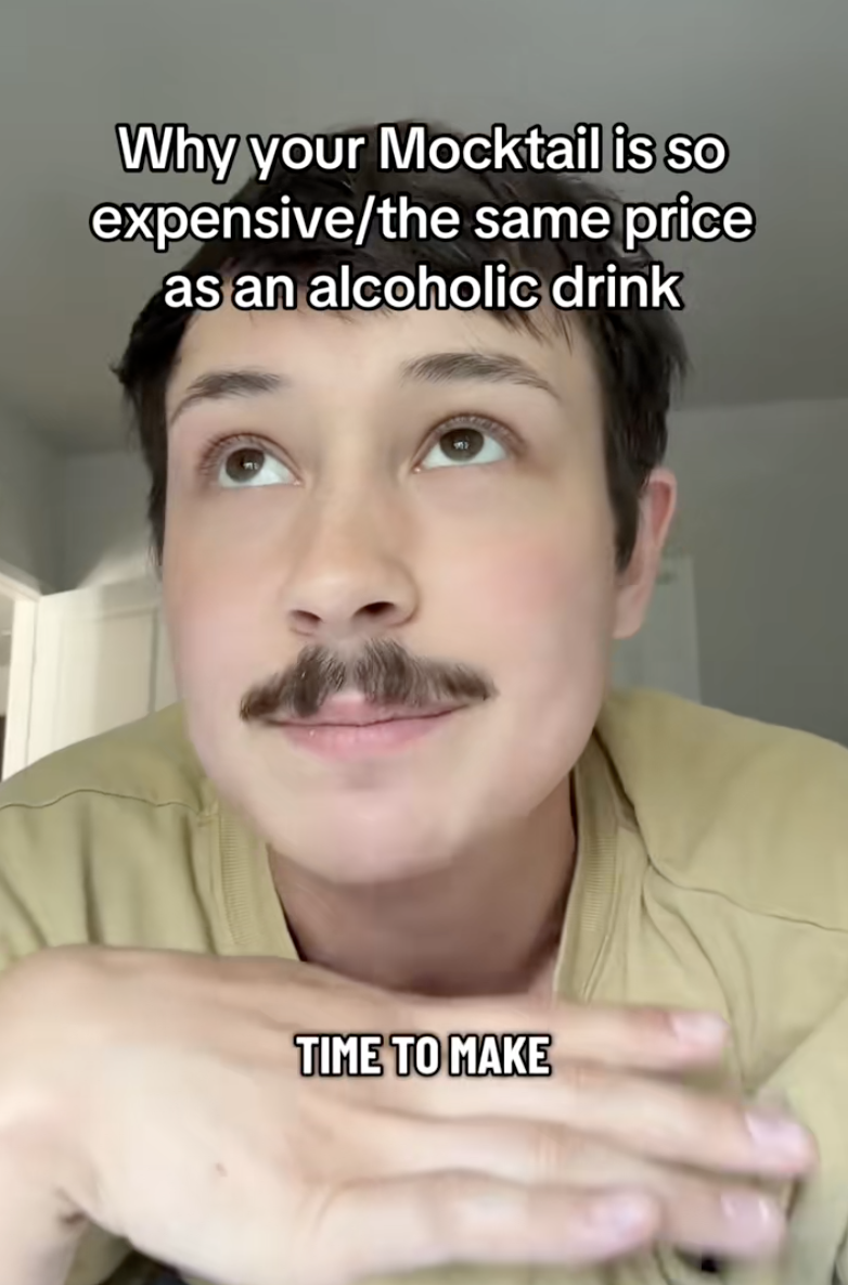 man talking about making mocktails