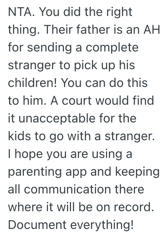 Screenshot 2025 10 10 at 6.33.40 PM Mom Refuses To Let Her Children Get In The Car With A Woman She Doesnt Know, So Now Her Ex Husband Is Mad At Her