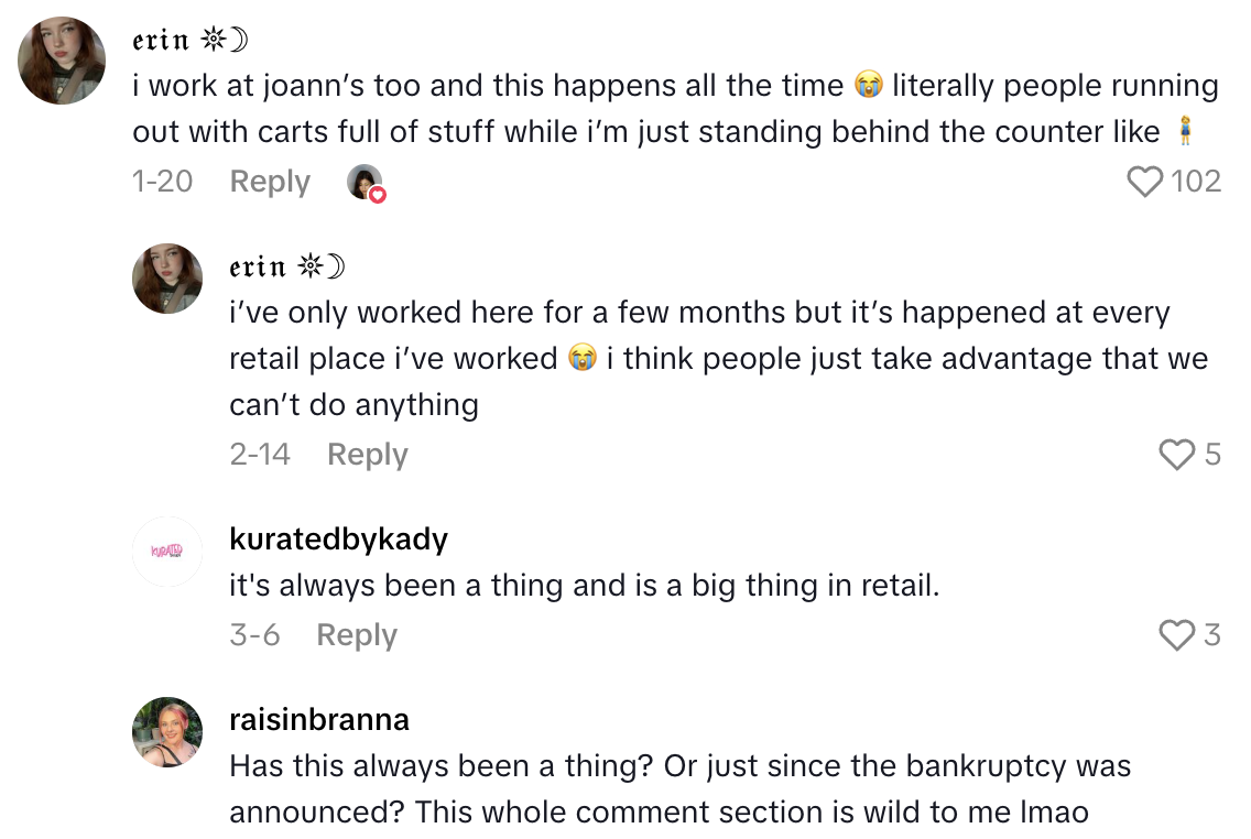 Screenshot 2025 10 10 at 8.09.26 AM JoAnn Fabrics Employee Shared A Story About How Some Shoppers Ripped Off Her Store