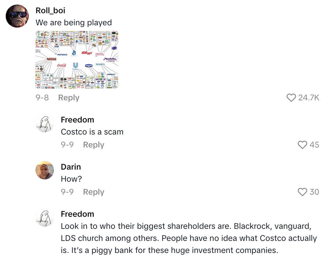 Screenshot 2025 10 10 at 9.09.49 AM Costco Shopper Said Some Kirkland Products Are Made By Other Companies.   Look what’s for sale right next to it. Yeah, the Starbucks coffee.