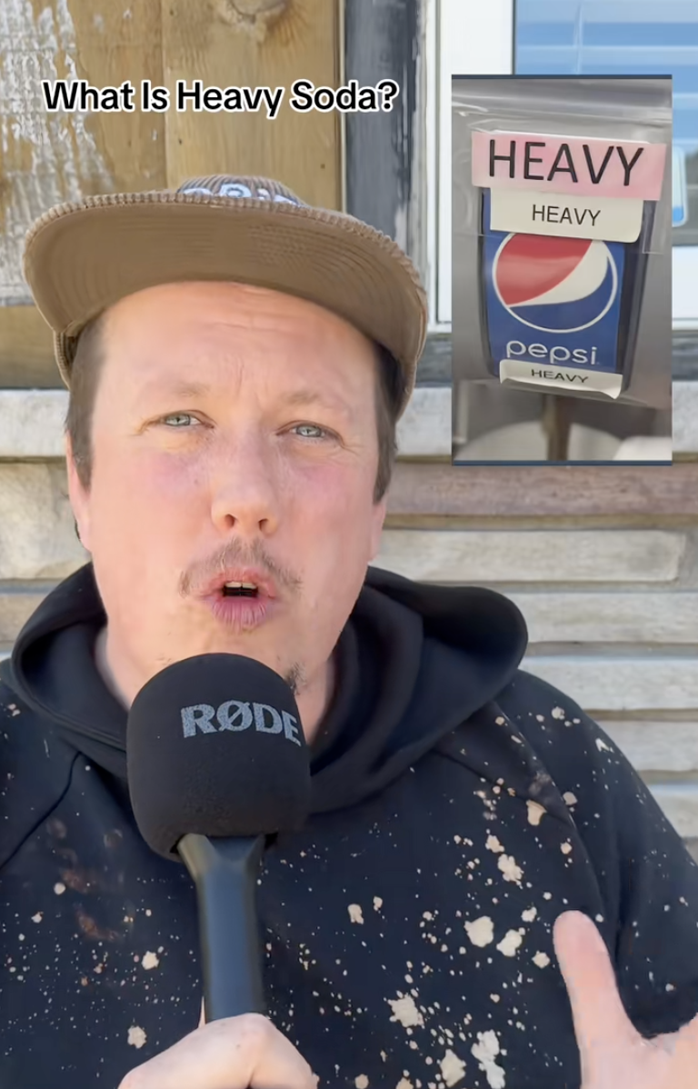 man talking about heavy soda