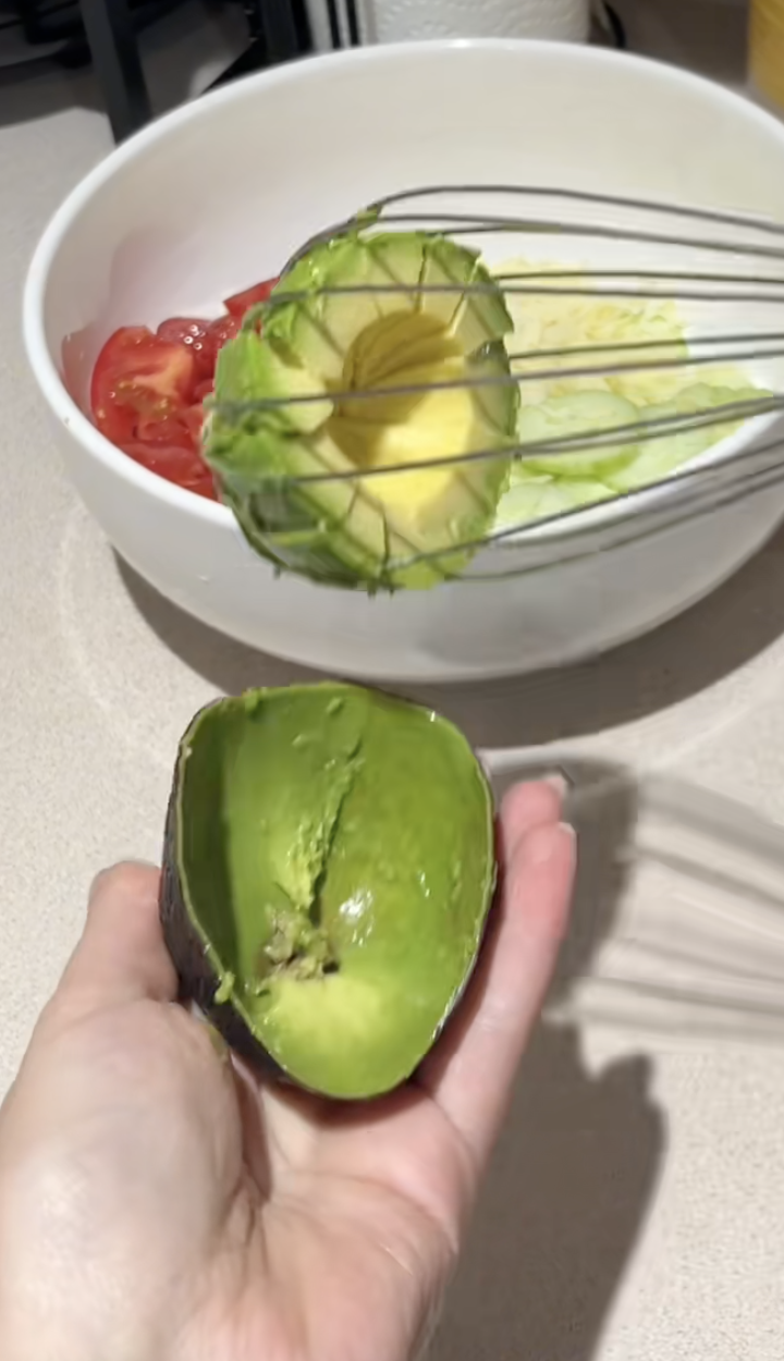 woman making a salad