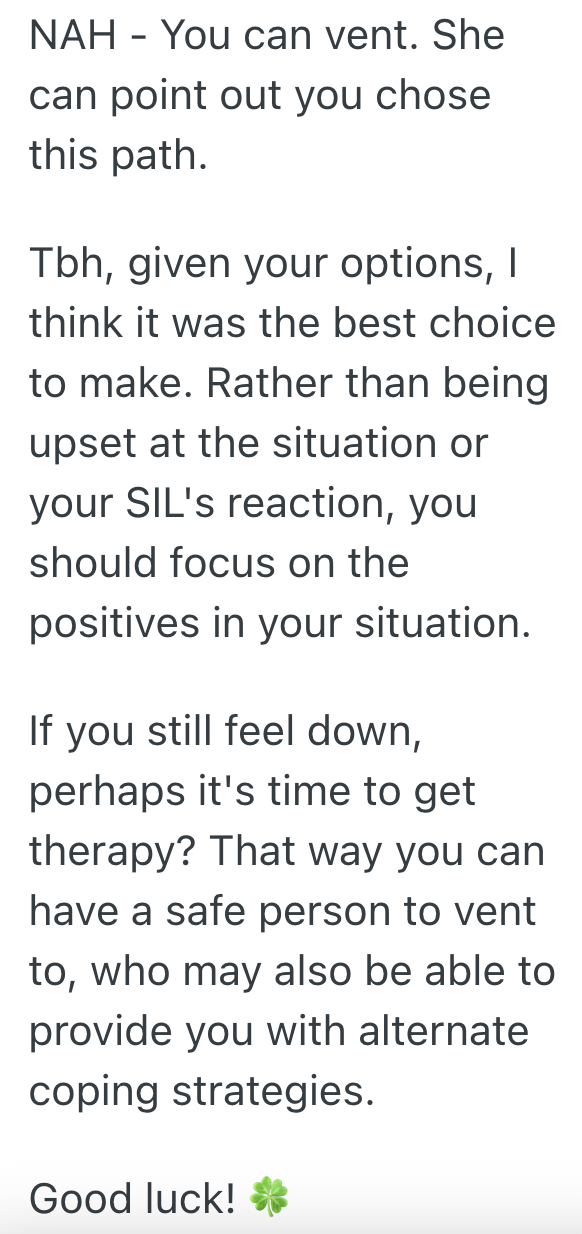 Screenshot 2025 10 11 at 1.28.56 PM Single Mom Vents To Her Sister In Law About Resenting Her Ex Husband, But Her Sister In Law Isnt At All Sympathetic