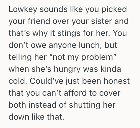 Screenshot 2025 10 11 at 10.50.31 AM Young Woman Refused To Buy Her Half Sister Lunch While She Pays For Her Friends Food, So She Was Called Selfish By Her Mom And Sister