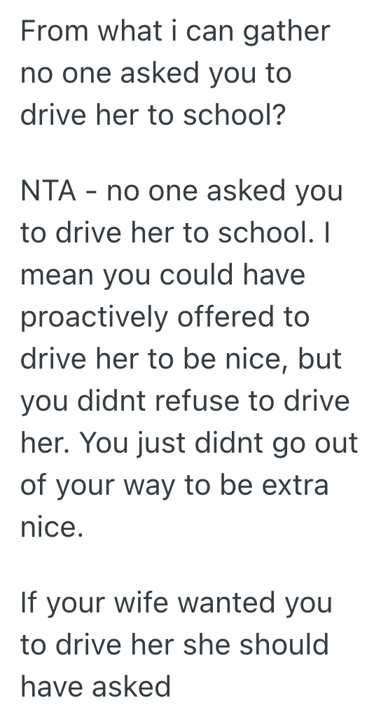 Screenshot 2025 10 11 at 12.53.36 PM Mans Stepdaughter Refuses To Speak To Him, But His Wife Thinks He Shouldve Offered To Take Her To School