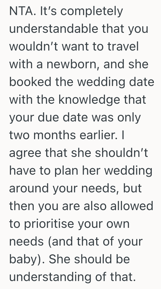 Screenshot 2025 10 12 at 5.06.04 PM Woman Doesnt Want To Leave Her Newborn Baby To Go To Her Sisters Wedding, But Her Sister Really Wants Her To Be There
