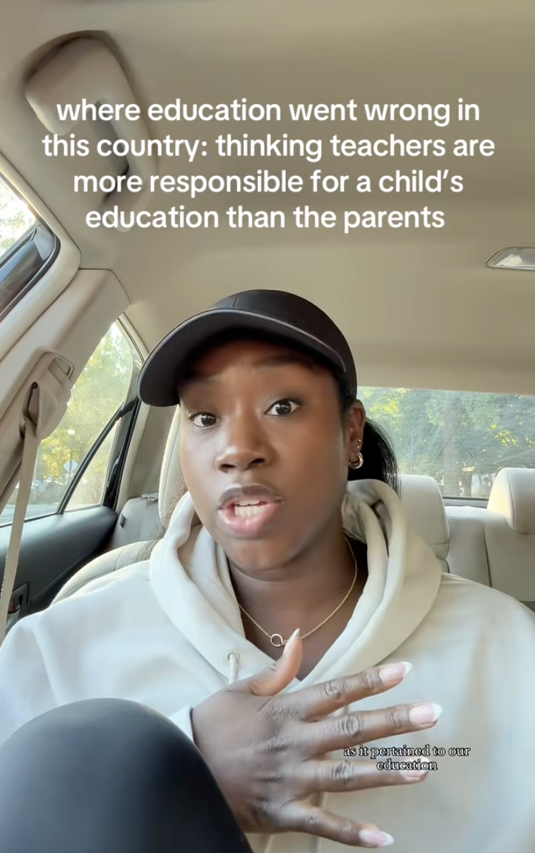 woman talking about schools