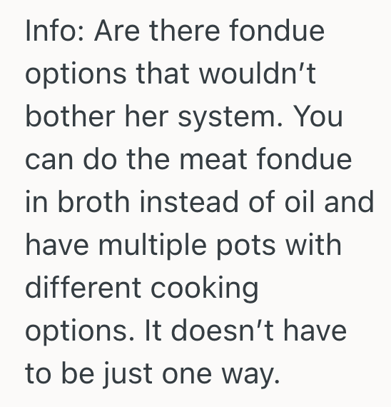Screenshot 2025 10 12 at 5.40.10 PM Family Has Tradition Of Serving Fondue On Thanksgiving, But Their Sister In Law Cant Eat Fondue And Wants Them To Serve Something Else