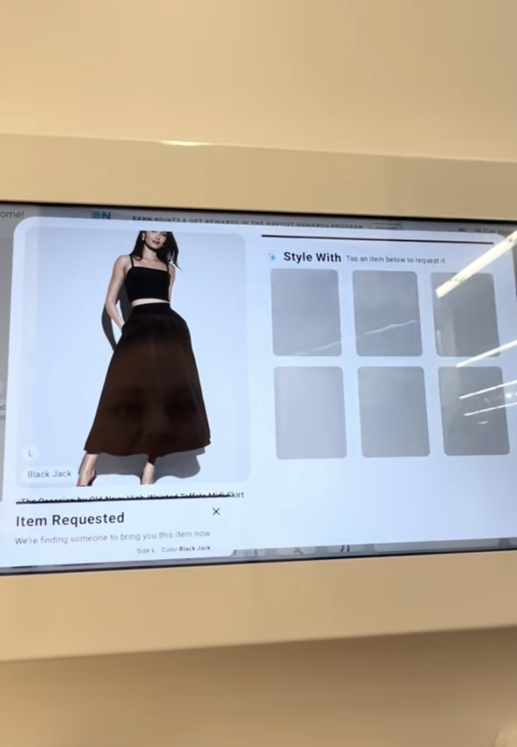 ai screen in a dressing room