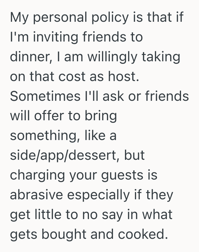 Screenshot 2025 10 14 at 12.59.50 PM Woman Was Invited Over For A Cozy Dinner, But She Was Caught Off Guard When Her Friend Cornered Her Into Splitting The Cost Of All The Food