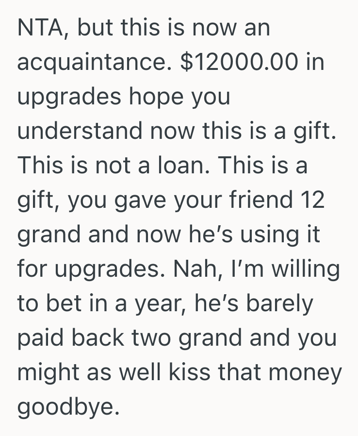 Screenshot 2025 10 14 at 3.21.23 PM Generous Man Loaned His Friend $12,000 To Fix His Totaled Car, But When His Friend Planned To Buy Luxury Car Upgrades Instead, It Exposed His True Colors