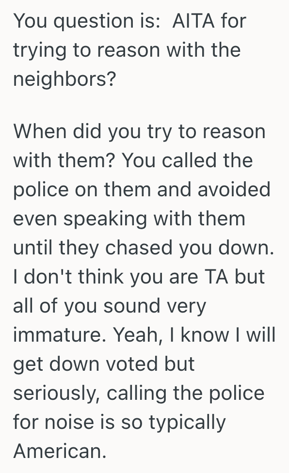 Screenshot 2025 10 15 at 1.50.27 PM Couple Calls The Police On Noisy Upstairs Neighbors, But The Neighbors Would Prefer To Talk Out The Problem Instead
