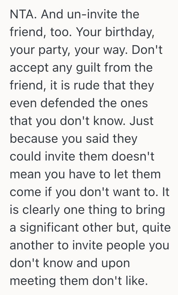 Screenshot 2025 10 15 at 10.56.42 AM Woman Plans A Small Birthday Party For Herself, But She Changed Her Mind About Letting Her Friend Bring Her Boyfriends Friends Along