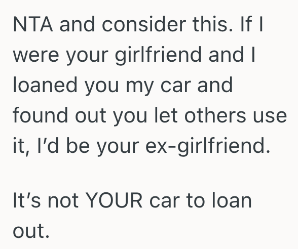 Screenshot 2025 10 15 at 11.56.52 AM He Borrowed His Girlfriends Car While Shes Out Of Town, But His Parents Want Him To Let Them Drive Her Car