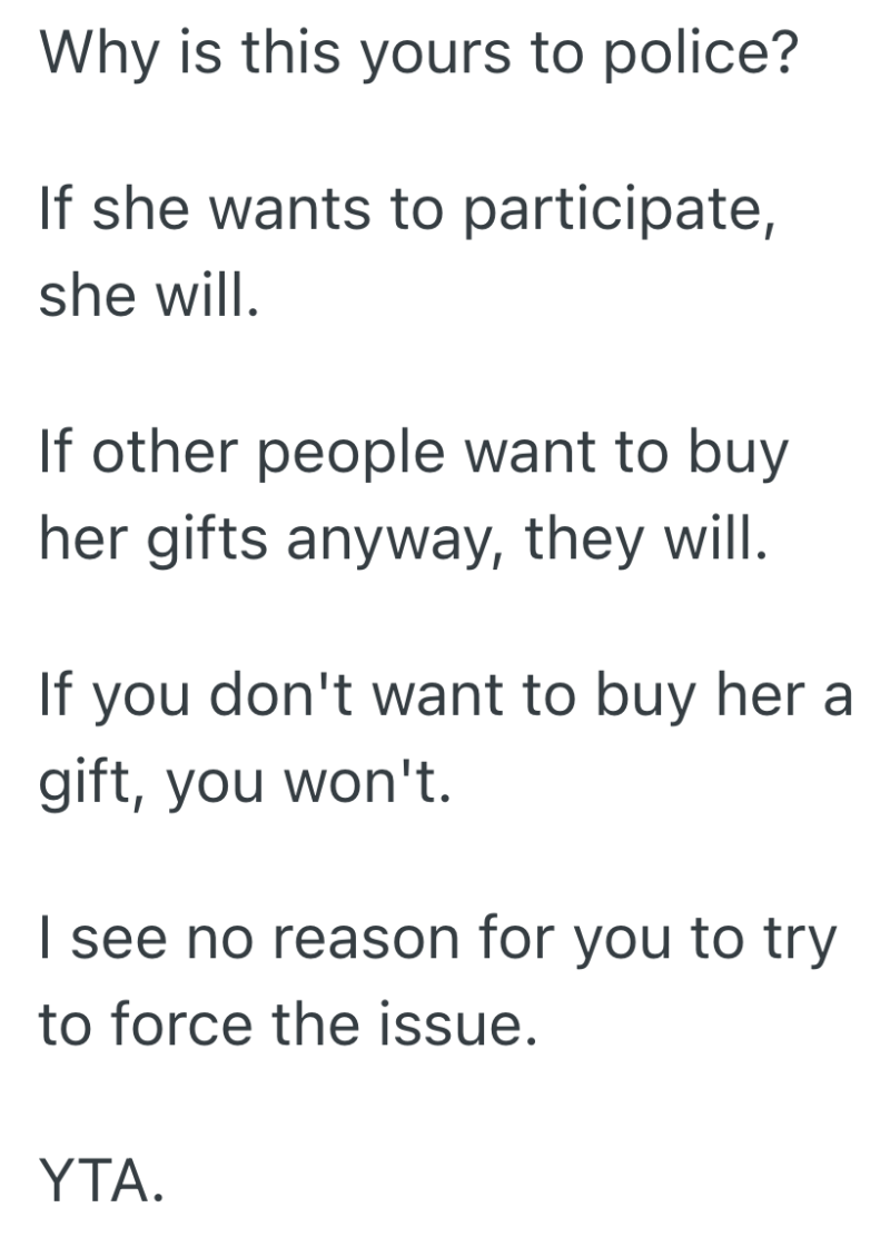 Screenshot 2025 10 15 at 9.12.48 AM e1760534068287 Mom Wants Her 19 Year Old Daughter To Participate In The Family Secret Santa, But She Worries That Her Daughters Selfish Spending Habits Will Make It Impossible For Her To Buy Gifts