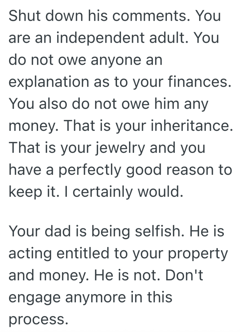 Screenshot 2025 10 15 at 9.21.34 AM e1760534574497 Woman’s Father Urges Her to Sell Her Late Grandmother’s $10K Sapphire Jewelry For Cash, But She Refuses To Let Go Of The Heirloom