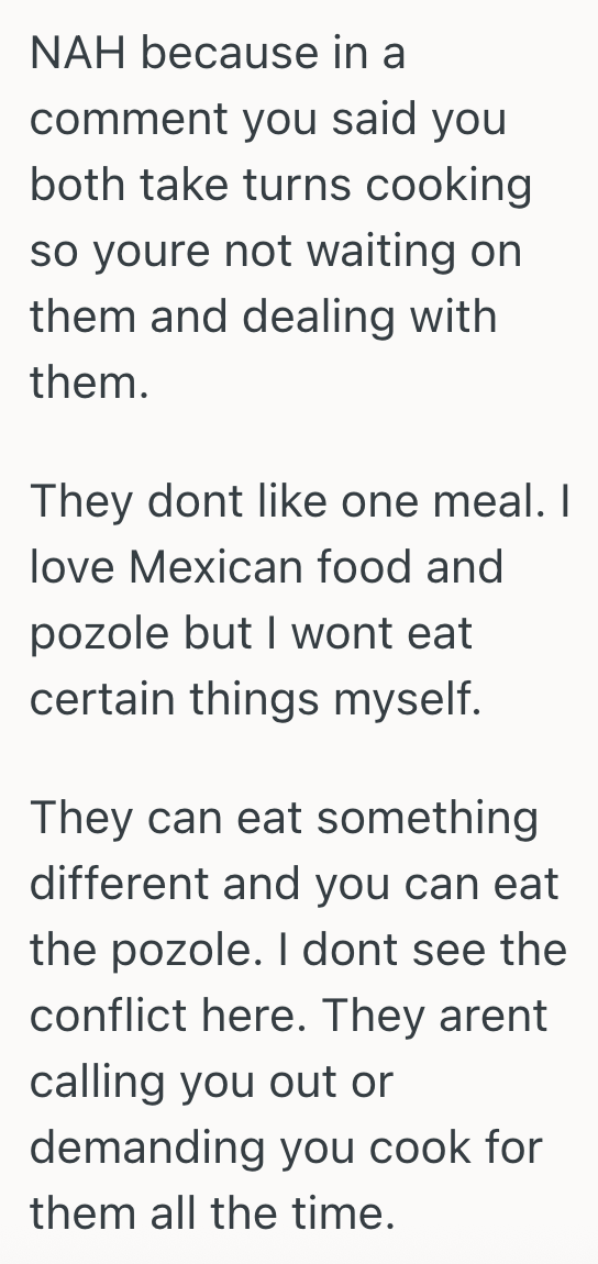 Screenshot 2025 10 15 at 9.36.18 AM Woman Is Sick Of Cooking Foods For The The Picky Eaters In Her Family, So She Wants To Ignore Their Requests And Make Whatever She Wants