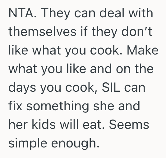 Screenshot 2025 10 15 at 9.36.43 AM Woman Is Sick Of Cooking Foods For The The Picky Eaters In Her Family, So She Wants To Ignore Their Requests And Make Whatever She Wants