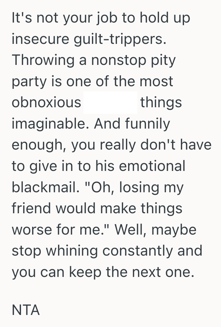 Screenshot 2025 10 16 at 1.49.32 PM Woman Was Constantly Dragged Into Her Friend’s Insecurities, So She Had To Set Boundaries And Refuse To Enable His Toxic Behavior
