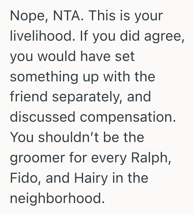 Screenshot 2025 10 16 at 11.45.05 AM Busy Dog Groomer’s Girlfriend Promised Her Friend Free Services Without Asking, So He Decided To Let Her Know He Wouldnt Be Working For Free