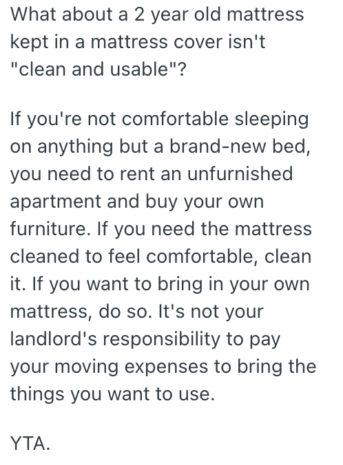 Screenshot 2025 10 16 at 12.32.05 PM She Complained About Her Furnished Apartments Mattress, But No Solution Her Landlord Came Up Was Ever Good Enough For Her