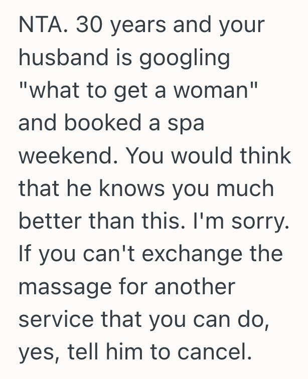 Screenshot 2025 10 16 at 2.22.27 PM Womans Milestone Birthday Was Met With Generic Gifts And A Weekend Trip She Didnt Want, So She Began To Question Whether Her Hubby Knew Her At All
