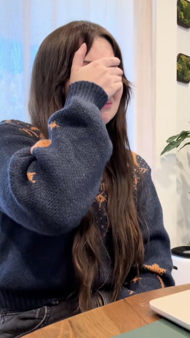 actress crying on tiktok