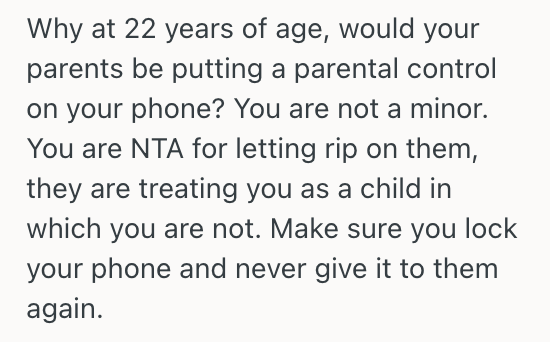 Screenshot 2025 10 17 at 11.12.04 PM 22 Year Old Child Found Out That Their Parents Installed Controls On Their Phone, So They Snapped And Yelled At Mom And Dad