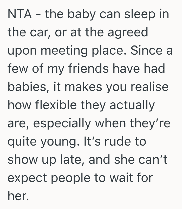 Screenshot 2025 10 17 at 12.02.25 PM Her Friend Has Been Showing Up Late To Play Dates Because Of Her Babys Erratic Nap Schedule, So This Woman Stopped Waiting Around And Just Leaves When Her Baby Starts Getting Fussy