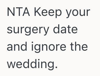Screenshot 2025 10 17 at 12.45.01 PM Her Sister Announced Her Engagement On Social Media Rather Than Telling The Family, So This Blindsided Sister Refused To Cancel Her Surgery To Make It To The Wedding