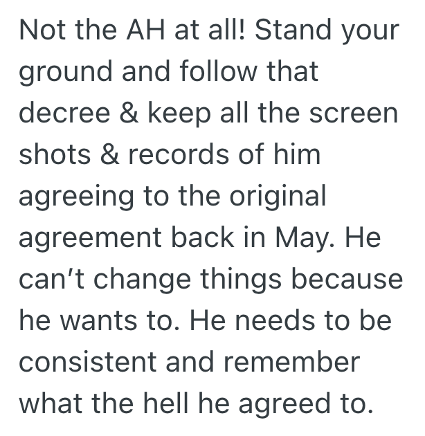 Screenshot 2025 10 17 at 4.43.33 PM Woman Has An Agreement With Her Ex About Where Their Daughter Will Spend The Holidays, But Now Her Ex Is Trying To Change The Rules