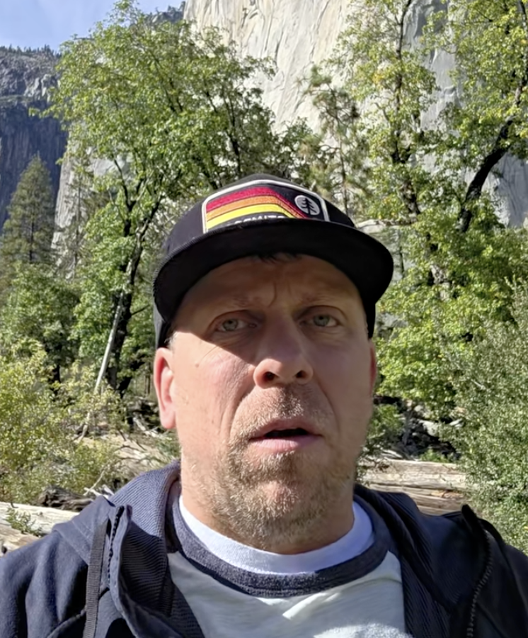 man in yosemite park