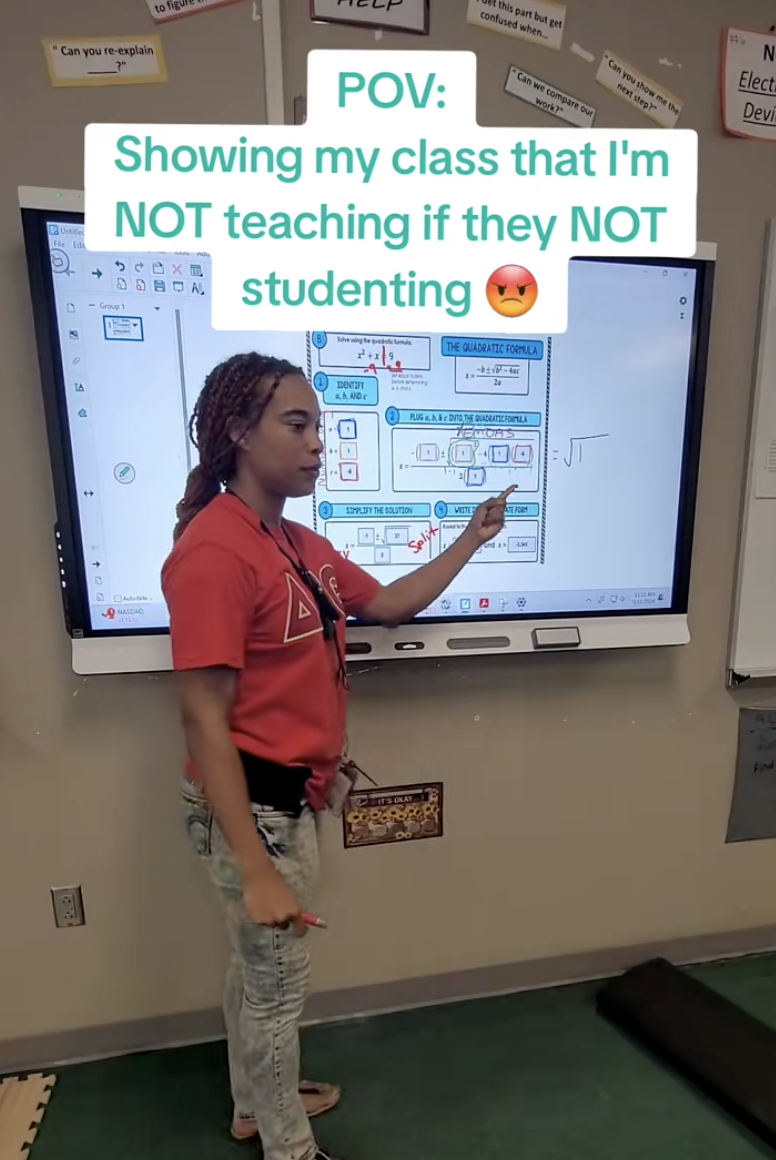 woman in a classroom