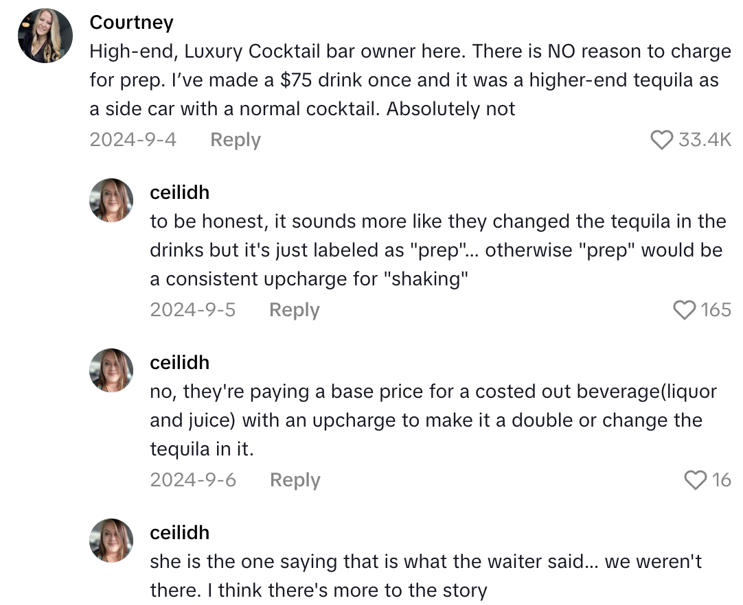 Screenshot 2025 10 18 at 12.19.01 PM A Customer Talked About The Expensive Additional Drink Charges On Her Bill At A Restaurant