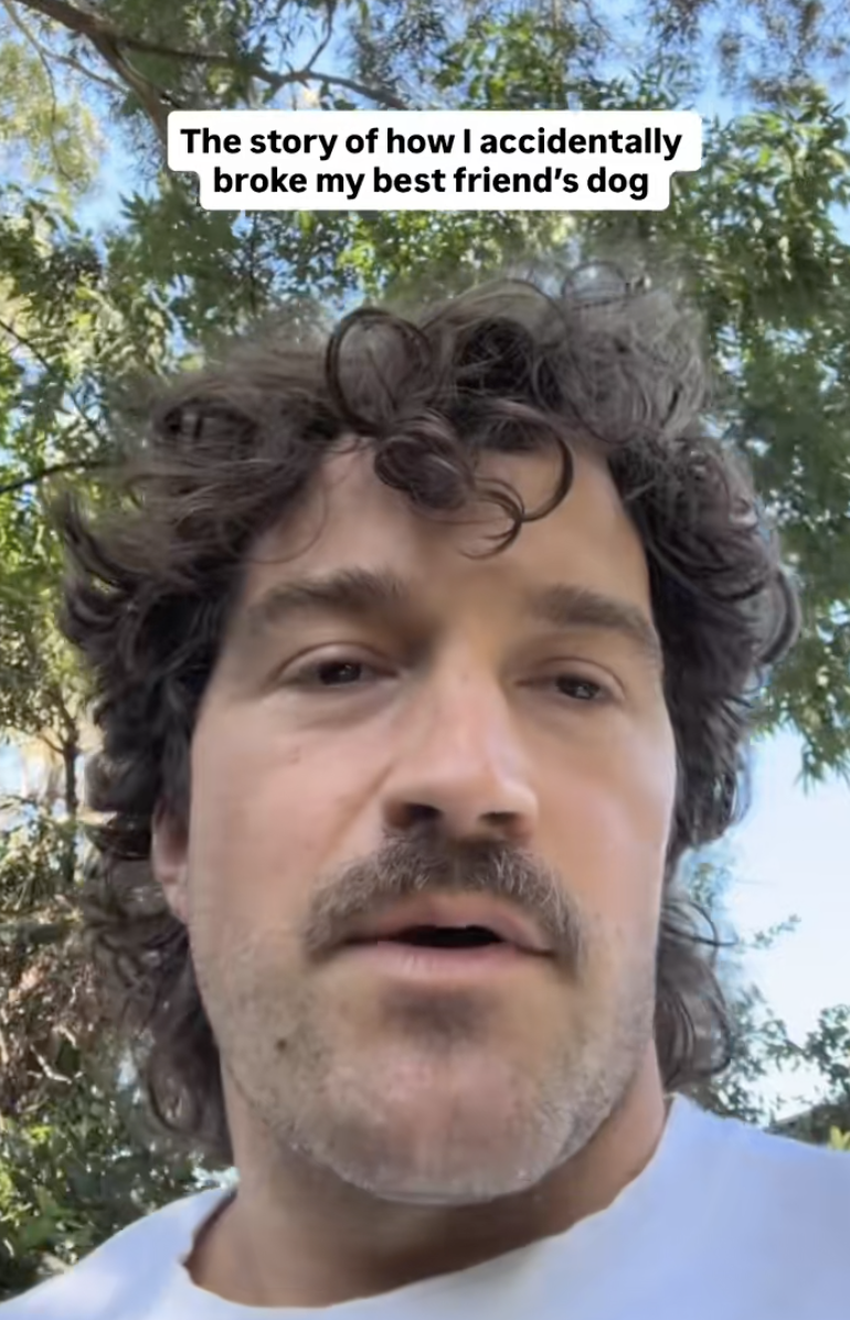 man talking about a dog