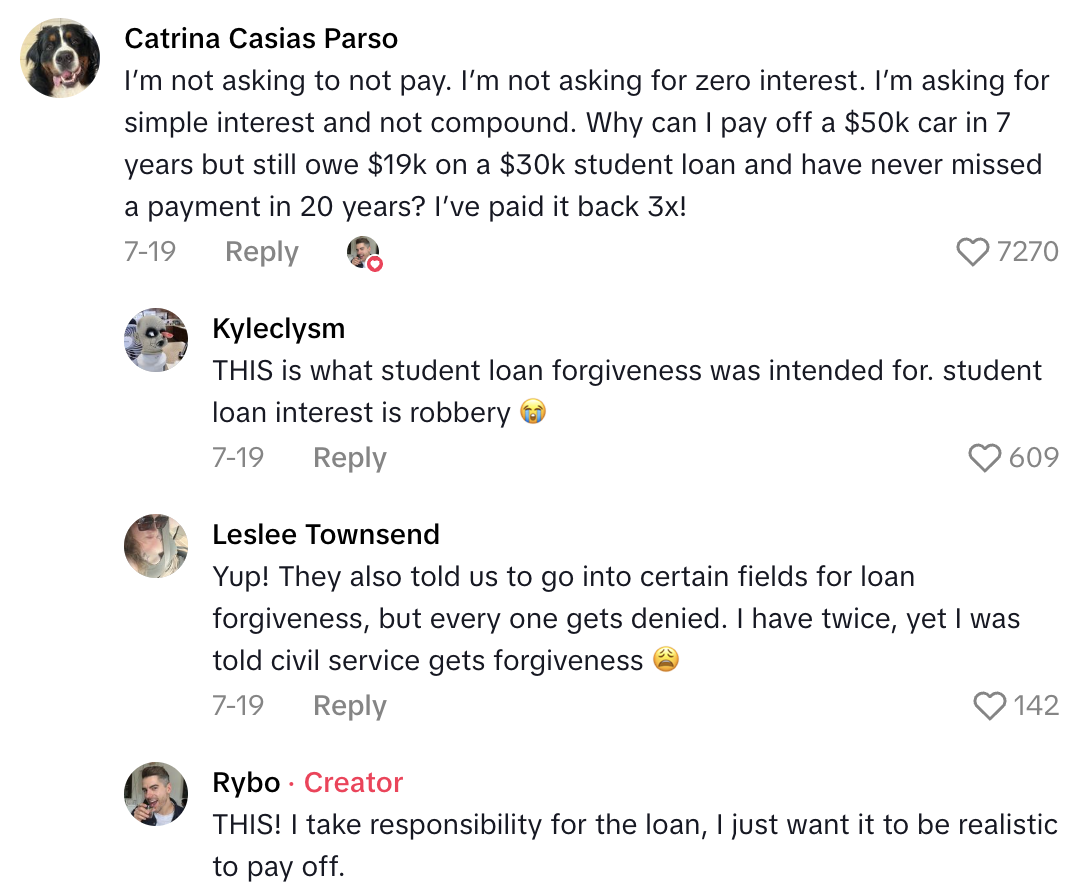 Screenshot 2025 10 18 at 2.24.38 PM A TikTokker Said He Was Frustrated After He Made a Student Loan Payment and It Didnt Even Make a Dent in His Debt
