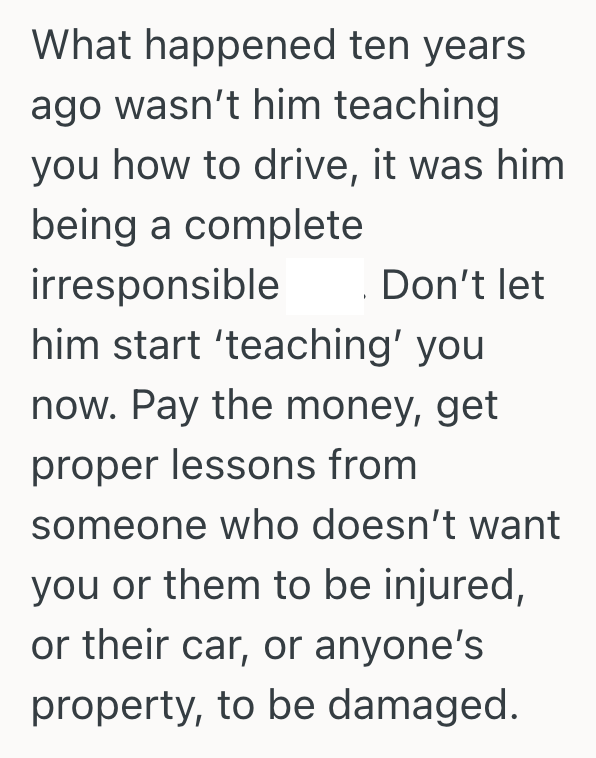 Screenshot 2025 10 18 at 2.30.43 PM Dad Lets 15 Year Old Drive The Car, But Since It Ended Badly, And Now The Teen Wants Someone Else To Teach Them To Drive