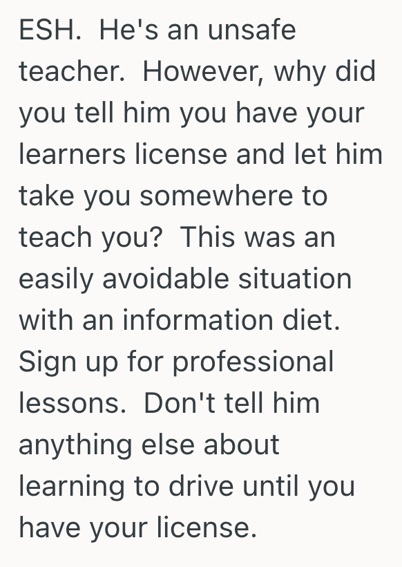 Screenshot 2025 10 18 at 2.31.25 PM Dad Lets 15 Year Old Drive The Car, But Since It Ended Badly, And Now The Teen Wants Someone Else To Teach Them To Drive