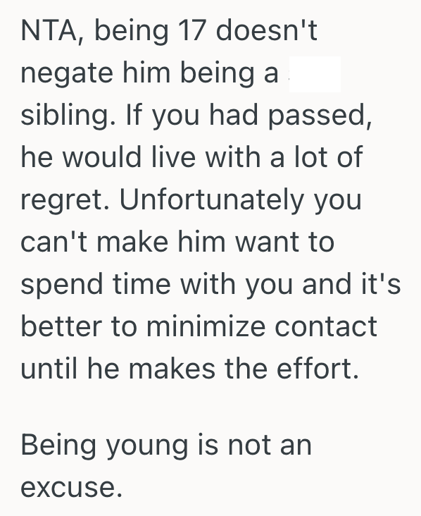 Screenshot 2025 10 18 at 4.27.00 PM Woman Is Upset That Her Brother Didnt Seem To Care About Her When She Was Pregnant, But She Still Showed Up For Him When He Was In The Hospital