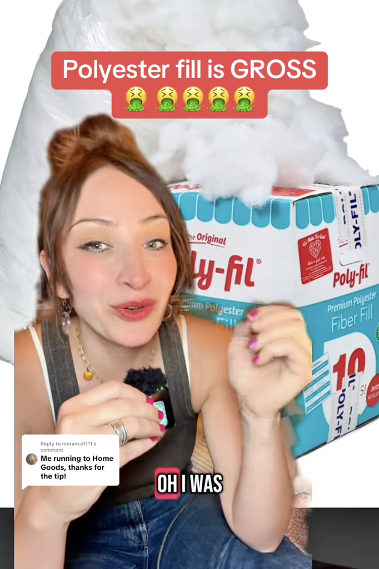 woman talking about plastic