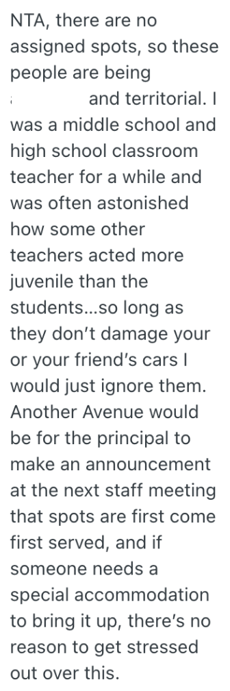 Screenshot 2025 10 20 at 10.25.58 AM Teachers Claim Certain Parking Spots As Their Own, But The Parking Lot Doesnt Have Any Assigned Spots