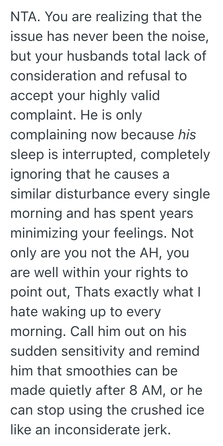 Screenshot 2025 10 20 at 11.39.40 AM Hubby Thought Using The Blender In The Morning Was No Big Deal, So His Wife Woke Him Up With Their Sons Ice Machine To Teach Him A Lesson