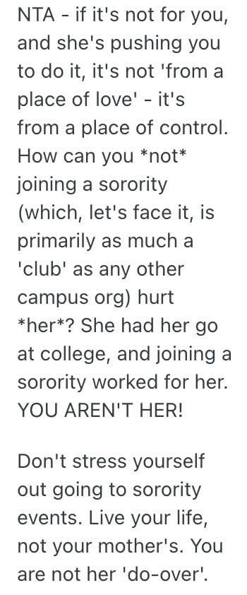 Screenshot 2025 10 21 at 3.21.34 PM A College Students Mom Wont Stop Pressuring Her To Join A Sorority And Now She Doesnt Want To Have Anything To Do With It