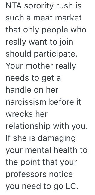 Screenshot 2025 10 21 at 3.22.09 PM A College Students Mom Wont Stop Pressuring Her To Join A Sorority And Now She Doesnt Want To Have Anything To Do With It
