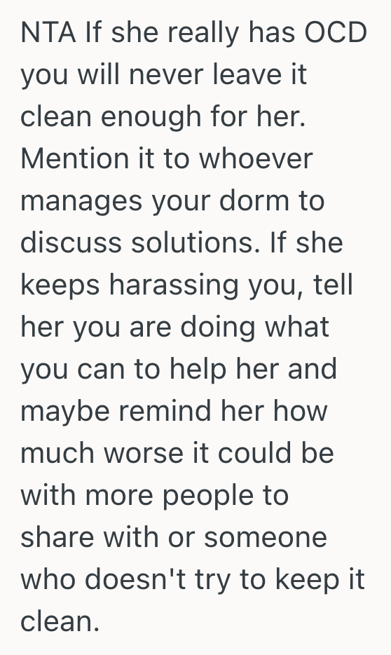 Screenshot 2025 10 21 at 5.23.55 PM College Students Suitemate Has OCD, So No Matter How Much She Cleans The Bathroom, She Still Complains Its Not Clean Enough